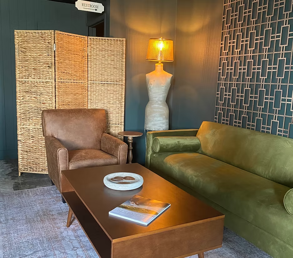 Lounge seating inside The Cape in Avon, North Carolina